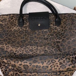 Dark Brown Chico’s Print Accessories Bag